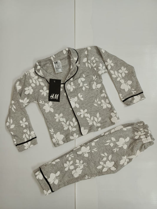 Grey flower pj's