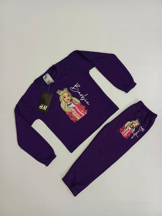 Purple barbie doll tracksuit