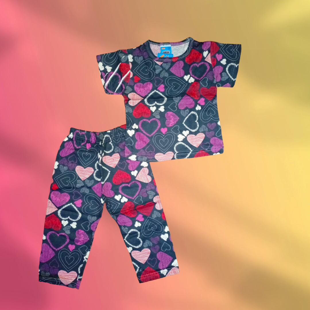 kids summersuits multi heart